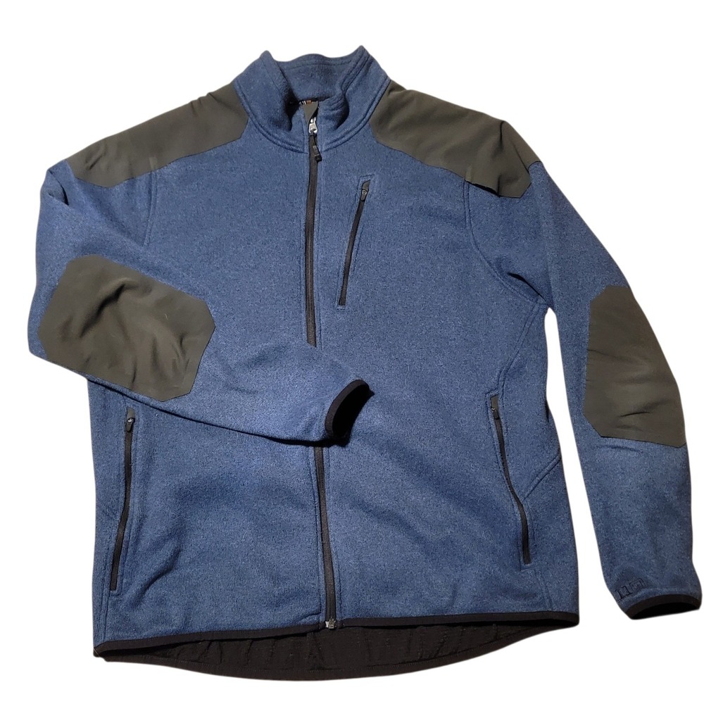 5.11 Tactical Series Mens Blue Fleece Jacket with Reinforced Elbow and Pocket XL